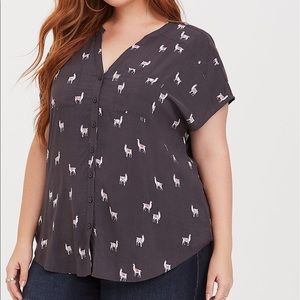 Grey Llama Dolman Challis top torrid size 4